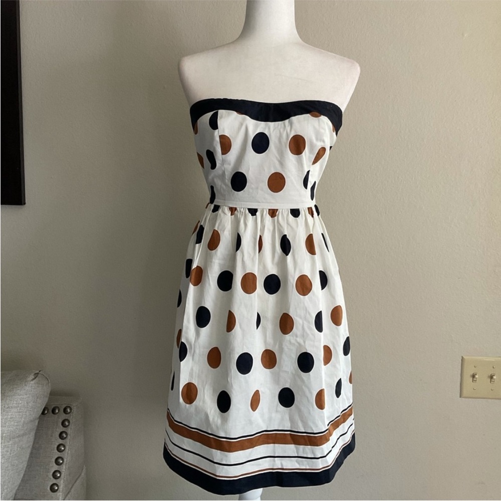 The Limited Fit And Flare Strapless Polka Dot A-Line Dress ✨